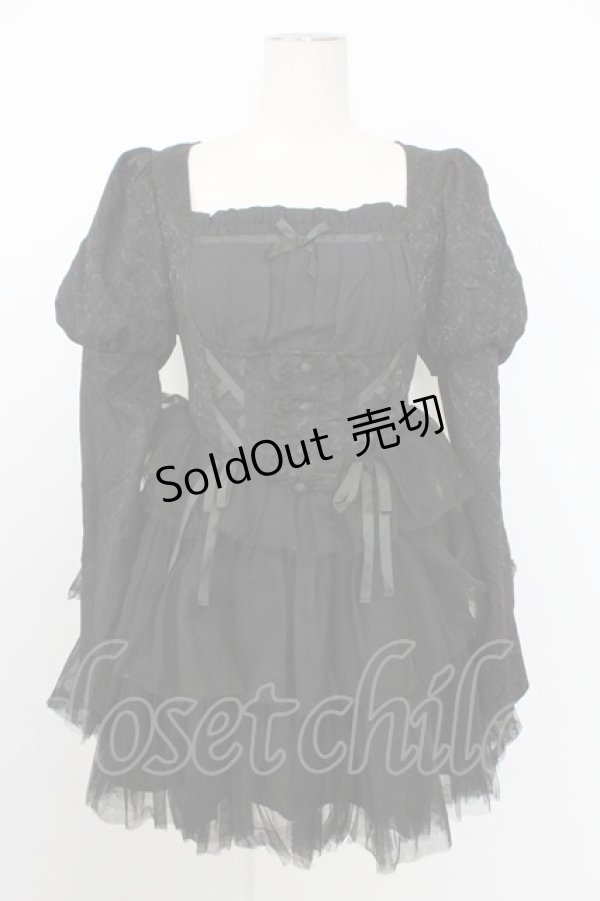 画像1: Ank Rouge / ゴブランワンピース  黒 T-26-02-16-012-CA-OP-SA-ZT (1)