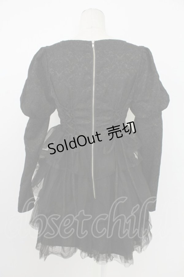 画像2: Ank Rouge / ゴブランワンピース  黒 T-26-02-16-012-CA-OP-SA-ZT (2)