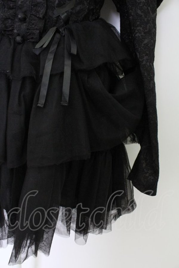 画像4: Ank Rouge / ゴブランワンピース  黒 T-26-02-16-012-CA-OP-SA-ZT (4)