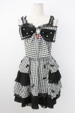 画像1: Ank Rouge / ギンガムリボンコンビネゾン  黒Ｘ白 T-26-02-16-013-CA-OP-SA-ZT (1)
