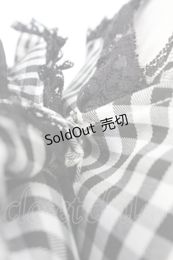 画像3: Ank Rouge / ギンガムリボンコンビネゾン  黒Ｘ白 T-26-02-16-013-CA-OP-SA-ZT (3)