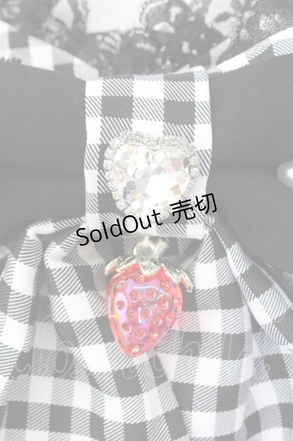 画像4: Ank Rouge / ギンガムリボンコンビネゾン  黒Ｘ白 T-26-02-16-013-CA-OP-SA-ZT (4)