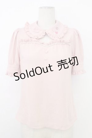 画像: Ank Rouge / いちご刺繍&パール半袖トップス  ピンク T-26-02-16-002-CA-BL-SA-ZT556
