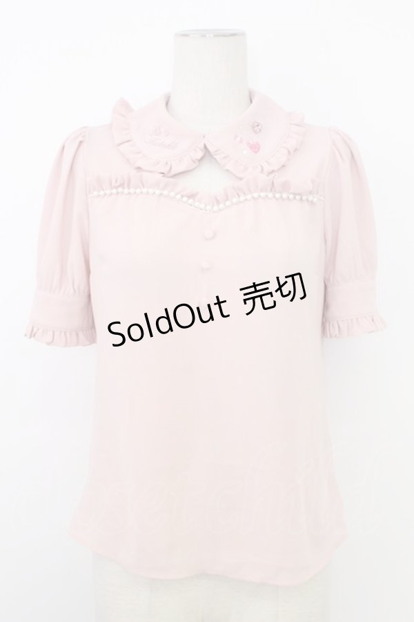 画像1: Ank Rouge / いちご刺繍&パール半袖トップス  ピンク T-26-02-16-002-CA-BL-SA-ZT556 (1)
