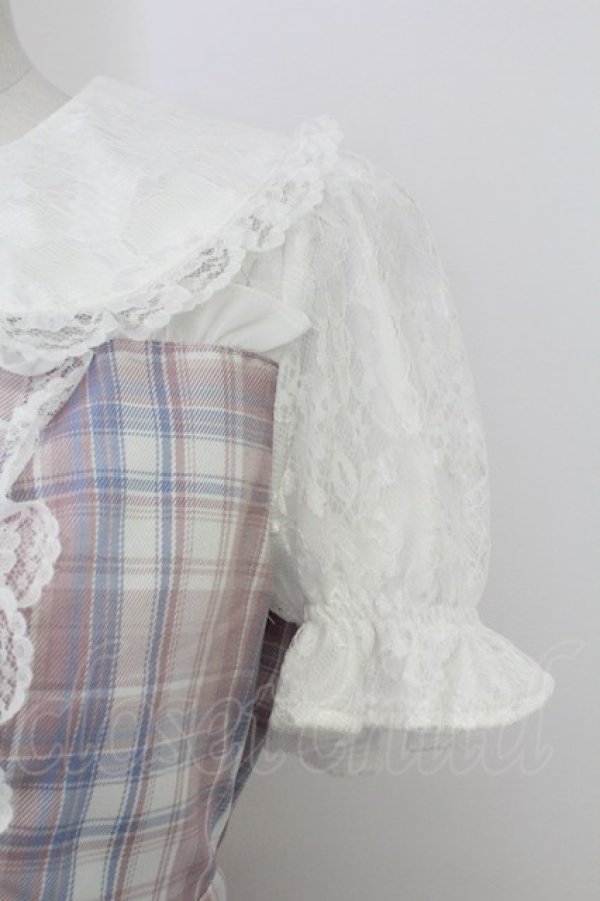 画像4: Ank Rouge / プリンセスおりぼんワンピース  ピンクＸ青チェック T-26-02-16-015-CA-OP-SA-ZT (4)