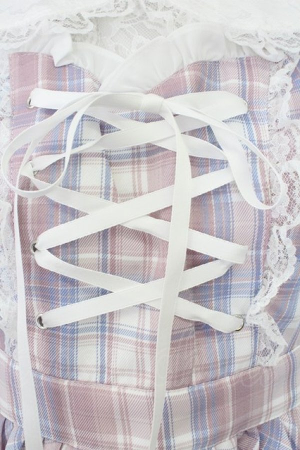 画像5: Ank Rouge / プリンセスおりぼんワンピース  ピンクＸ青チェック T-26-02-16-015-CA-OP-SA-ZT (5)