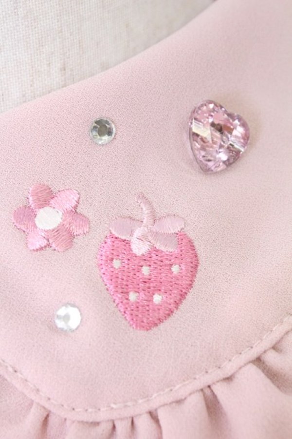 画像3: Ank Rouge / いちご刺繍&パール半袖トップス  ピンク T-26-02-16-002-CA-BL-SA-ZT (3)