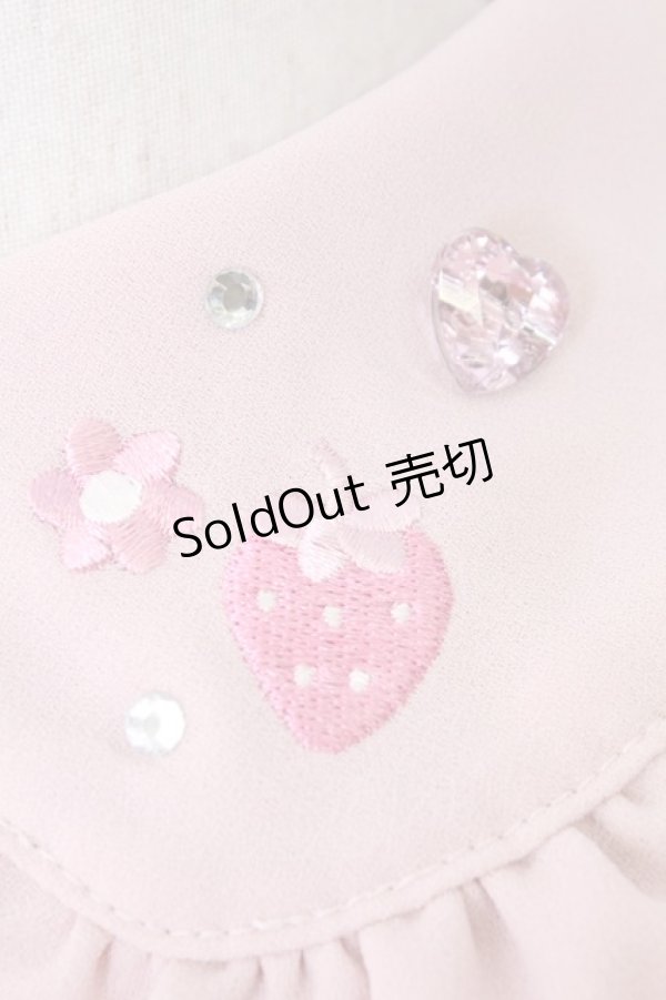 画像3: Ank Rouge / いちご刺繍&パール半袖トップス  ピンク T-26-02-16-002-CA-BL-SA-ZT556 (3)