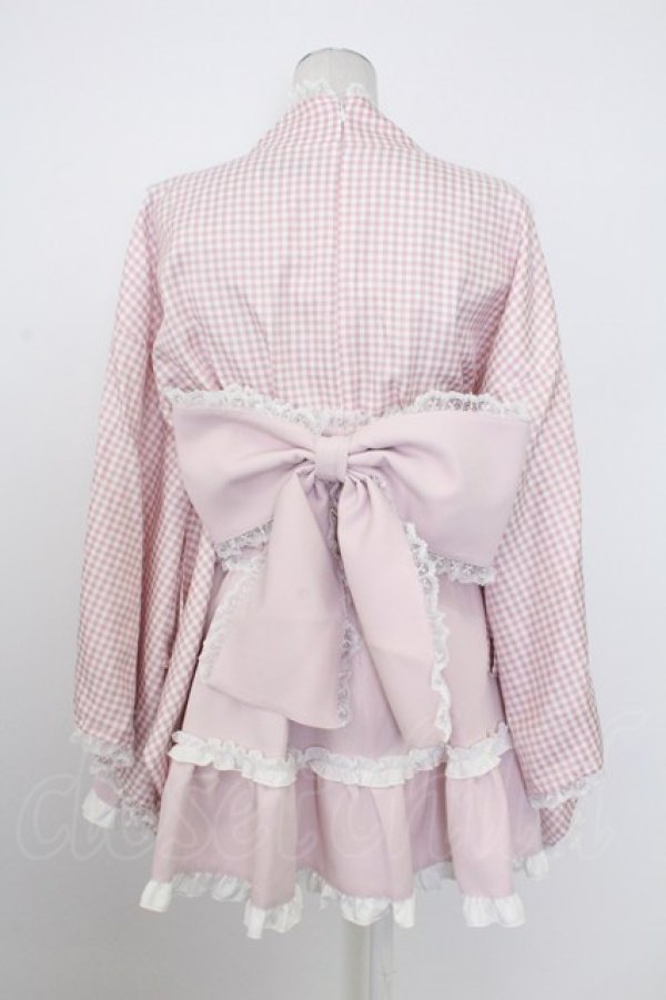 画像2: Ank Rouge / ギンガムメイド浴衣ドレス  ピンク T-26-02-16-018-CA-OP-SA-ZT (2)