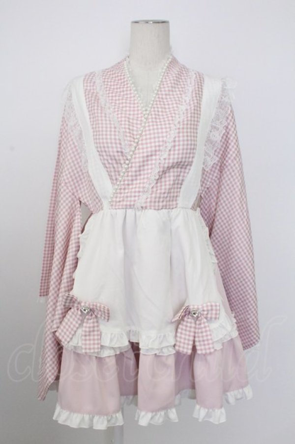 画像3: Ank Rouge / ギンガムメイド浴衣ドレス  ピンク T-26-02-16-018-CA-OP-SA-ZT (3)