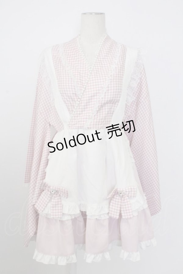 画像3: Ank Rouge / ギンガムメイド浴衣ドレス  ピンク T-26-02-16-018-CA-OP-SA-ZT543 (3)