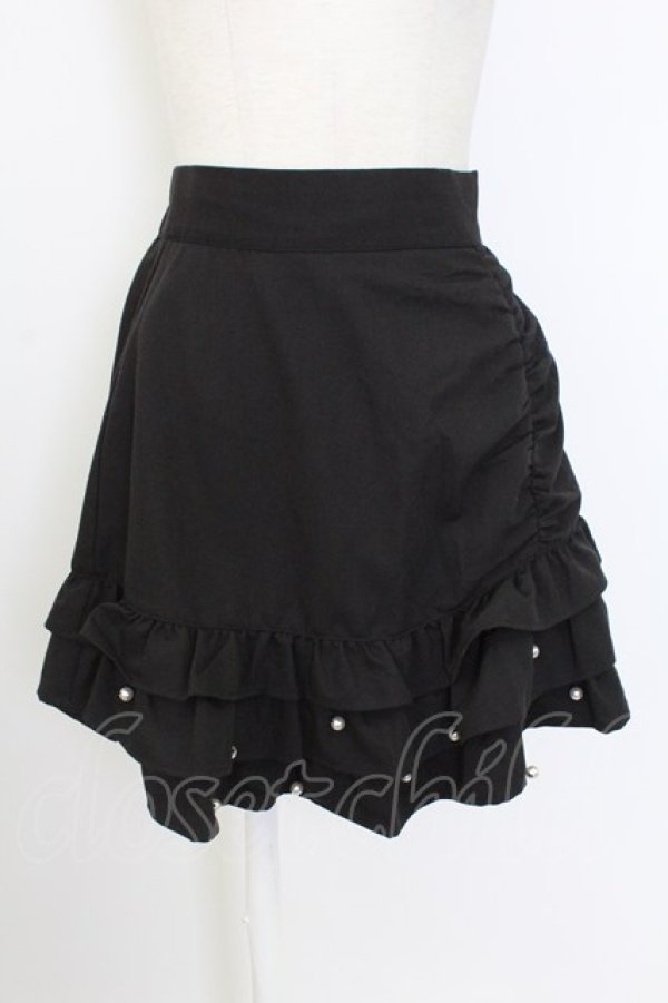 画像1: Ank Rouge / アシンメトリーフリルスカート M ブラック T-26-02-16-021-CA-SK-SA-ZT (1)