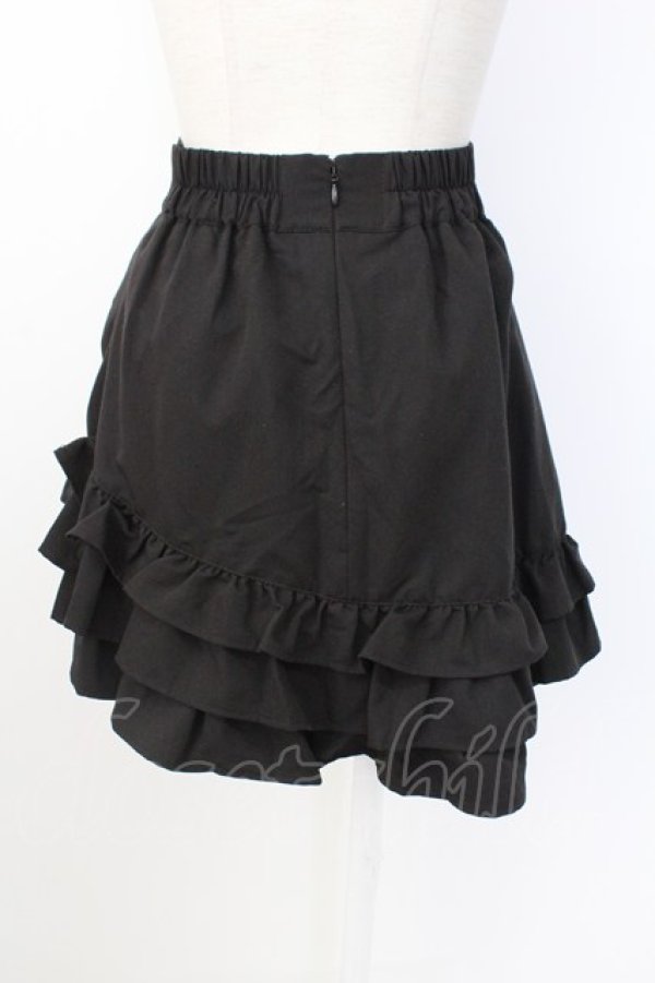 画像2: Ank Rouge / アシンメトリーフリルスカート M ブラック T-26-02-16-021-CA-SK-SA-ZT (2)