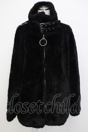 画像: REFLEM / 衿ベルトファージャケット  黒 T-26-02-17-023-PU-CO-SA-ZT