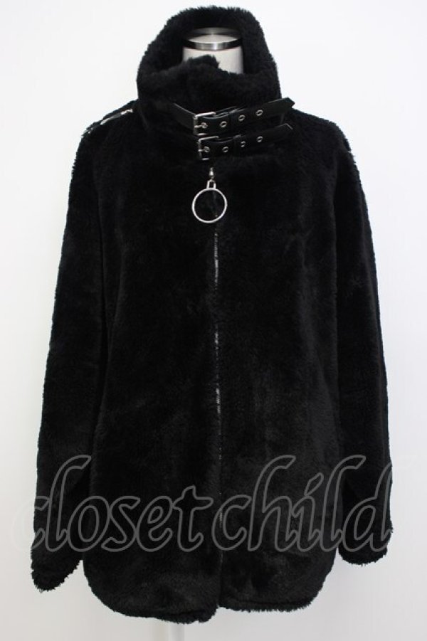 画像1: REFLEM / 衿ベルトファージャケット  黒 T-26-02-17-023-PU-CO-SA-ZTC027 (1)