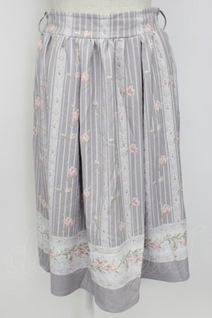 画像: axes femme / チューリップ柄ミドルスカート M ラベンダー T-26-02-17-025-AX-SK-SA-ZT