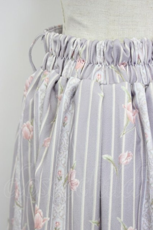 画像3: axes femme / チューリップ柄ミドルスカート M ラベンダー T-26-02-17-025-AX-SK-SA-ZT (3)