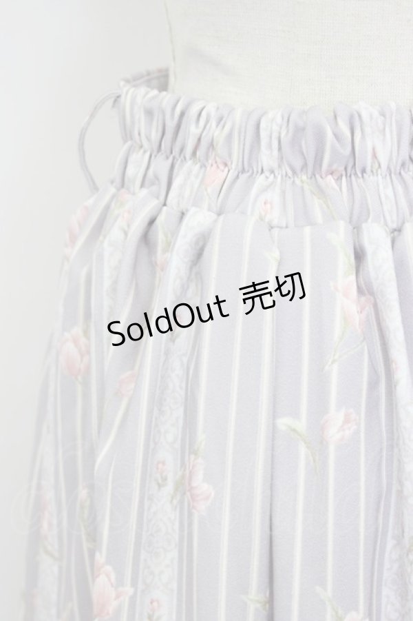 画像3: axes femme / チューリップ柄ミドルスカート M ラベンダー T-26-02-17-025-AX-SK-SA-ZT517 (3)