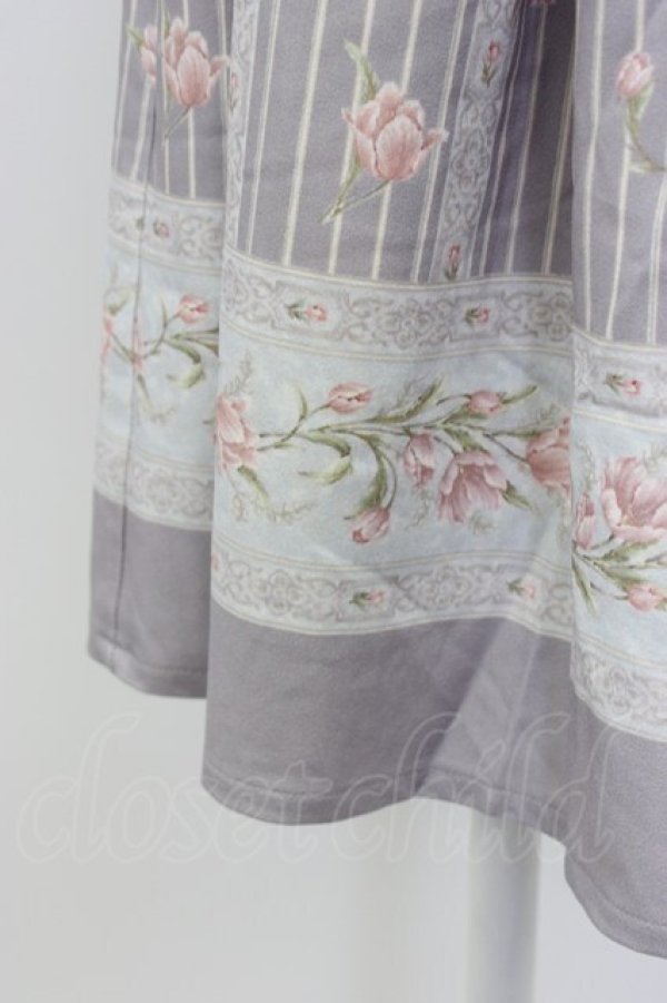 画像4: axes femme / チューリップ柄ミドルスカート M ラベンダー T-26-02-17-025-AX-SK-SA-ZT (4)