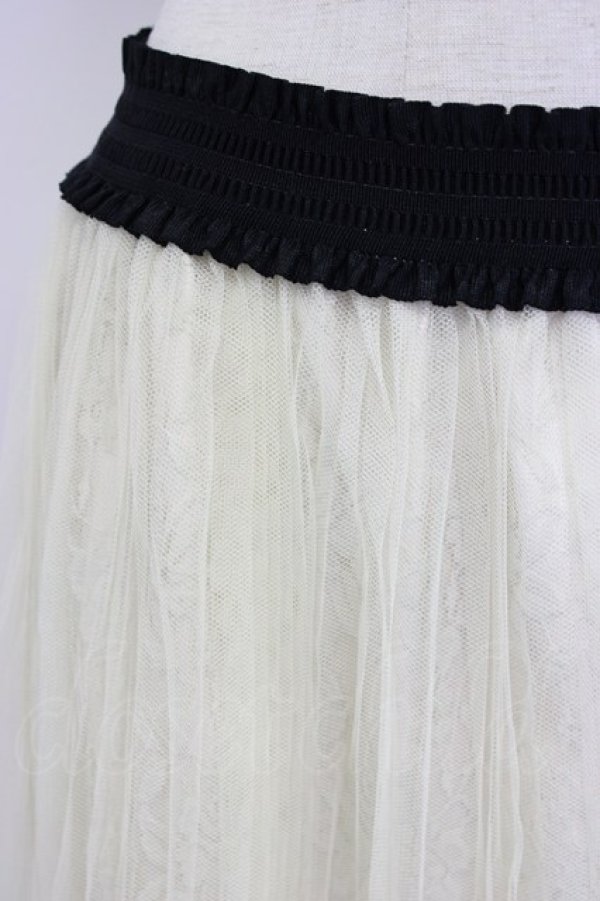 画像3: axes femme / チュールプリーツスカート  アイボリーＸ黒 T-26-02-17-027-AX-SK-SA-ZT (3)