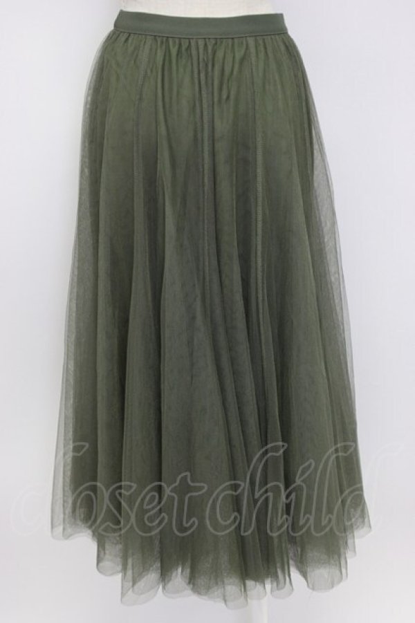 画像2: axes femme / ロングチュールスカート  カーキ T-26-02-17-028-AX-SK-SA-ZT (2)