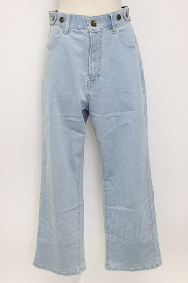 画像1: axes femme / 調整ボタン付デニムパンツ M ブリーチ T-26-02-17-029-AX-PA-SA-ZT (1)