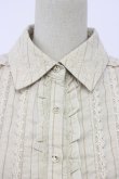 画像3: axes femme / 王冠ボタンストライプフリルブラウス M ベージュ T-26-02-17-006-AX-BL-SA-ZT (3)