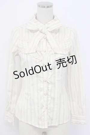 画像: axes femme / ボウタイ付きストライプブラウス  ベージュ T-26-02-17-007-AX-BL-SA-ZT