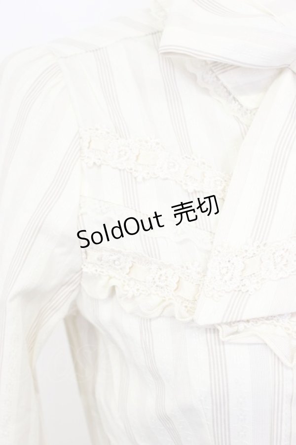 画像3: axes femme / ボウタイ付きストライプブラウス  ベージュ T-26-02-17-007-AX-BL-SA-ZT (3)