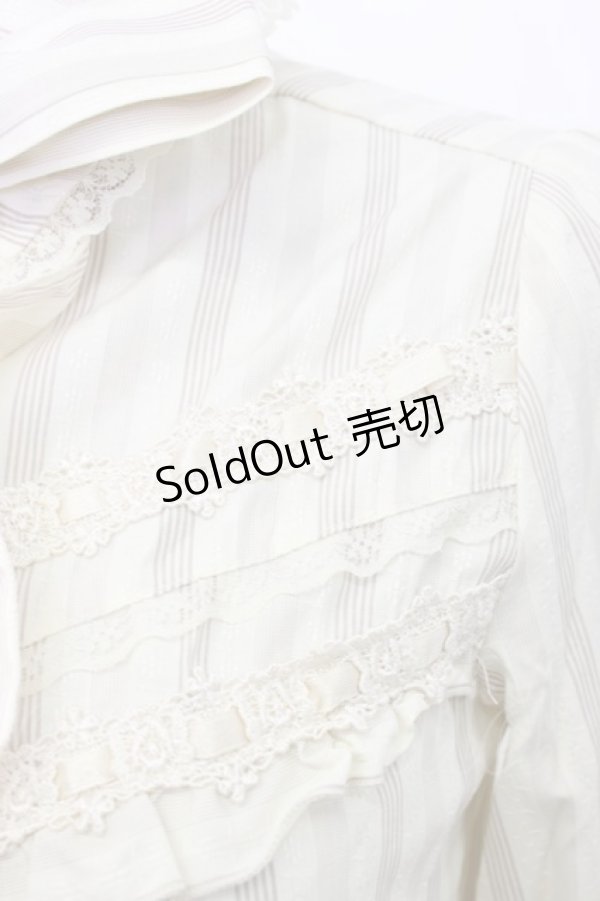 画像4: axes femme / ボウタイ付きストライプブラウス  ベージュ T-26-02-17-007-AX-BL-SA-ZT (4)