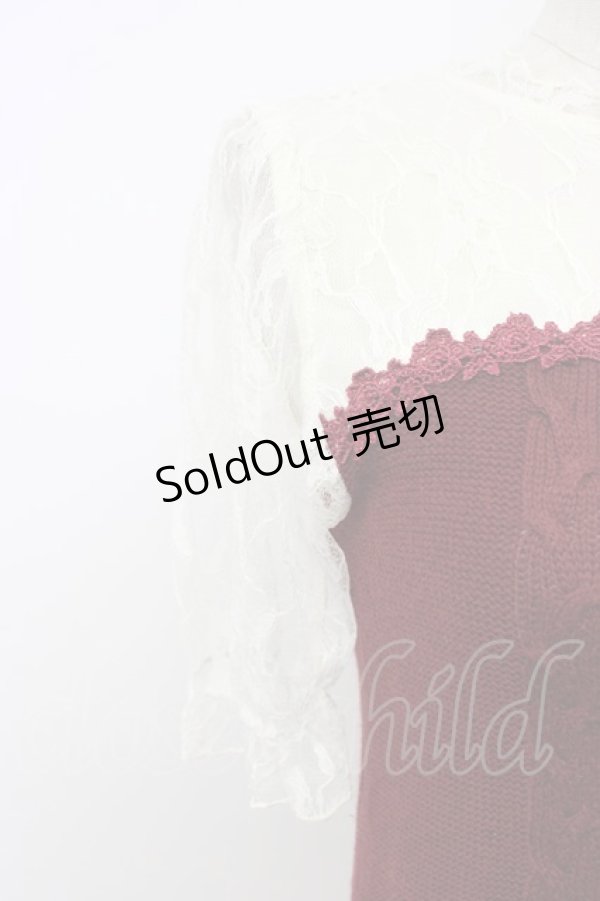 画像4: axes femme / レース切替ビスチェ風トップス M ワイン T-26-02-17-001-AX-TO-SA-ZT (4)