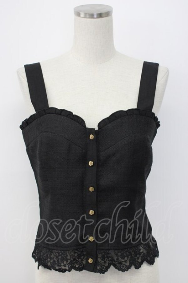 画像1: axes femme / 薔薇釦ビスチェ  ブラック T-26-02-17-010-AX-TO-SA-ZT (1)