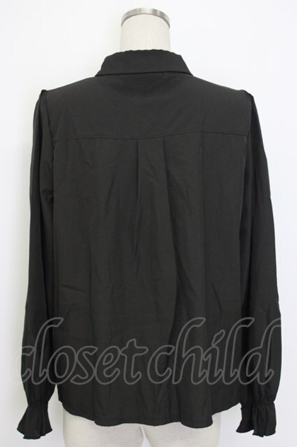 画像2: axes femme / カメオ×ジャボブローチ付ブラウス L 黒 T-26-02-17-011-AX-BL-SA-ZT (2)