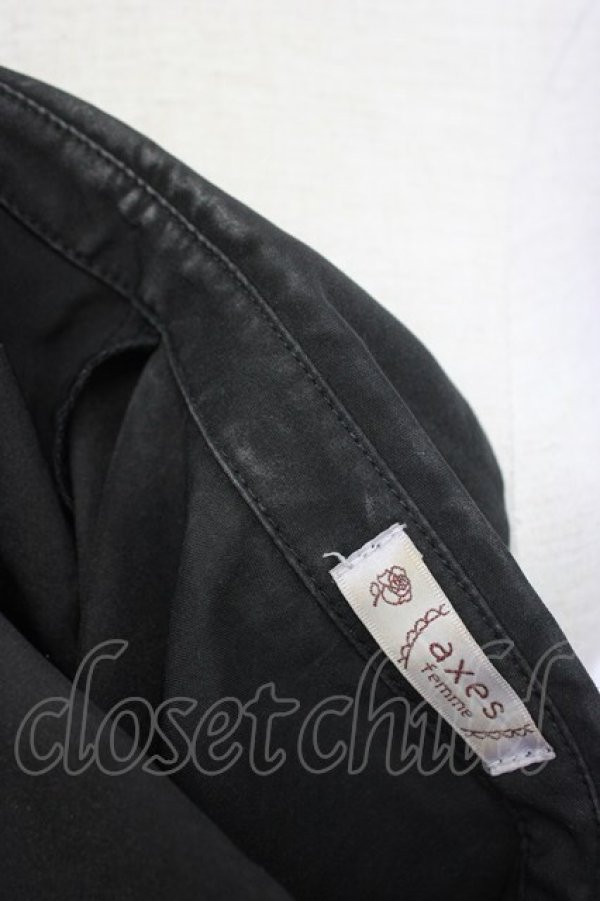 画像5: axes femme / カメオ×ジャボブローチ付ブラウス L 黒 T-26-02-17-011-AX-BL-SA-ZT (5)