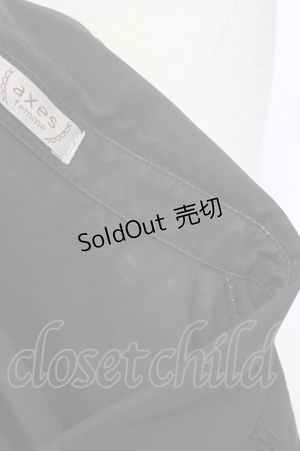 画像6: axes femme / カメオ×ジャボブローチ付ブラウス L 黒 T-26-02-17-011-AX-BL-SA-ZT551 (6)