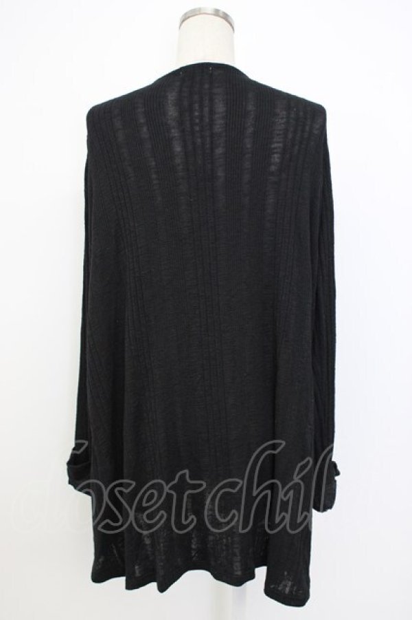 画像2: axes femme / 襟デザインロングカーデ  黒 T-26-02-17-012-AX-TO-SA-ZT (2)