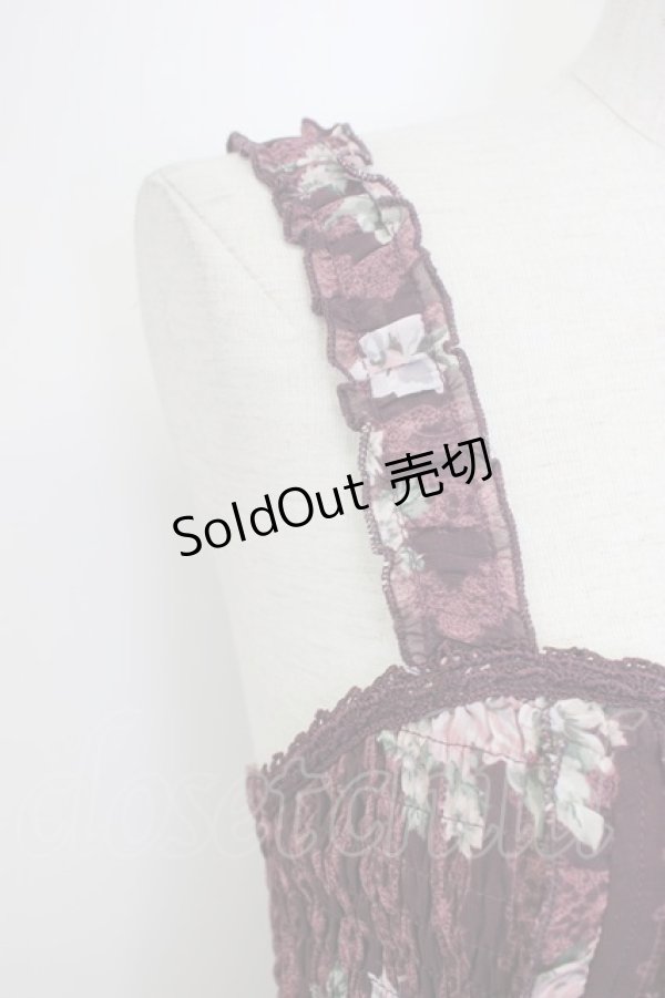 画像3: axes femme / バラ×レースシャーリングワンピース M ワイン T-26-02-17-013-AX-OP-SA-ZT (3)