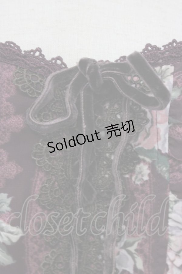 画像4: axes femme / バラ×レースシャーリングワンピース M ワイン T-26-02-17-013-AX-OP-SA-ZT (4)