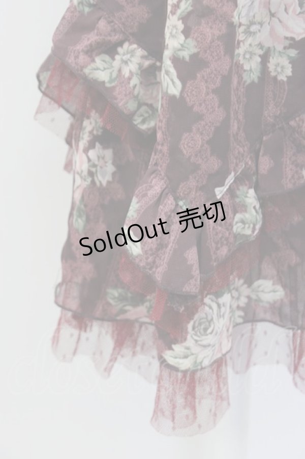 画像5: axes femme / バラ×レースシャーリングワンピース M ワイン T-26-02-17-013-AX-OP-SA-ZT (5)