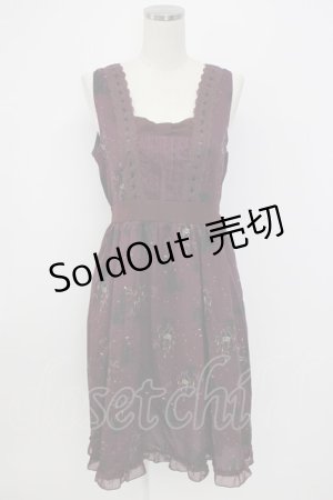 画像: axes femme / 裾2WAYメルヘン柄ワンピース M ワイン T-26-02-17-014-AX-OP-SA-ZT