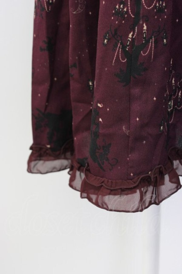 画像4: axes femme / 裾2WAYメルヘン柄ワンピース M ワイン T-26-02-17-014-AX-OP-SA-ZT (4)