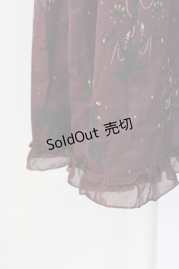 画像4: axes femme / 裾2WAYメルヘン柄ワンピース M ワイン T-26-02-17-014-AX-OP-SA-ZT (4)