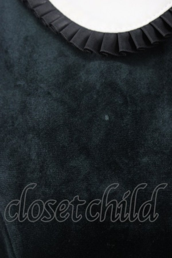 画像4: axes femme POETIQUE / ポケット刺繍ベロアワンピース  グリーン T-26-02-17-019-AX-OP-SA-ZT (4)