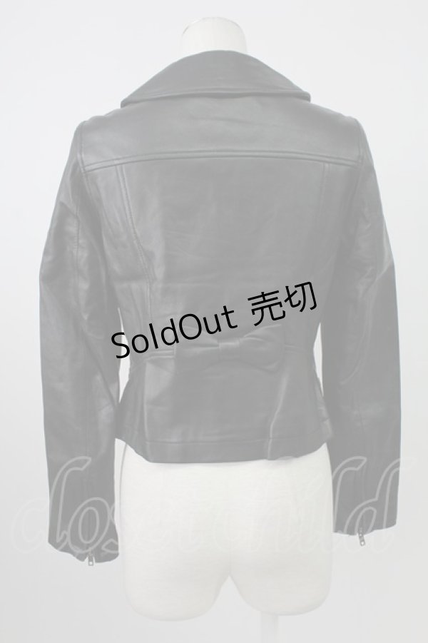 画像2: Emily Temple cute / ラムレザースカラップブルゾン  黒 T-26-02-18-019-ET-JA-SA-ZT510 (2)