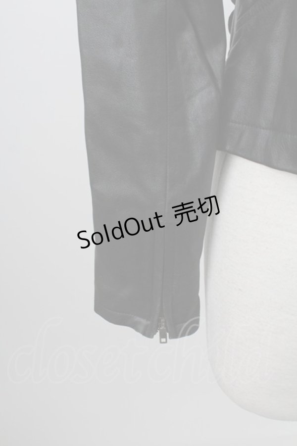 画像4: Emily Temple cute / ラムレザースカラップブルゾン  黒 T-26-02-18-019-ET-JA-SA-ZT510 (4)