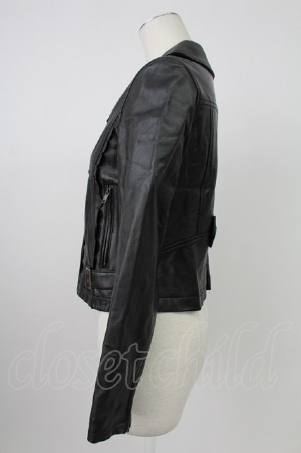 画像5: Emily Temple cute / ラムレザースカラップブルゾン  黒 T-26-02-18-019-ET-JA-SA-ZT (5)