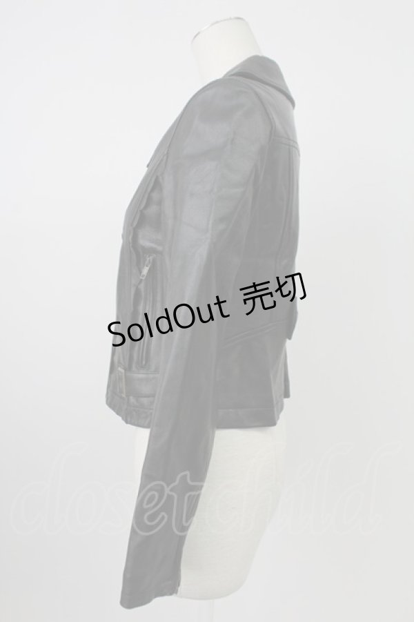 画像5: Emily Temple cute / ラムレザースカラップブルゾン  黒 T-26-02-18-019-ET-JA-SA-ZT510 (5)