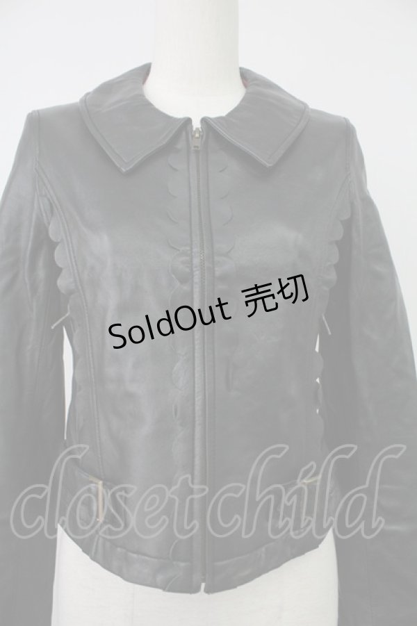 画像6: Emily Temple cute / ラムレザースカラップブルゾン  黒 T-26-02-18-019-ET-JA-SA-ZT510 (6)