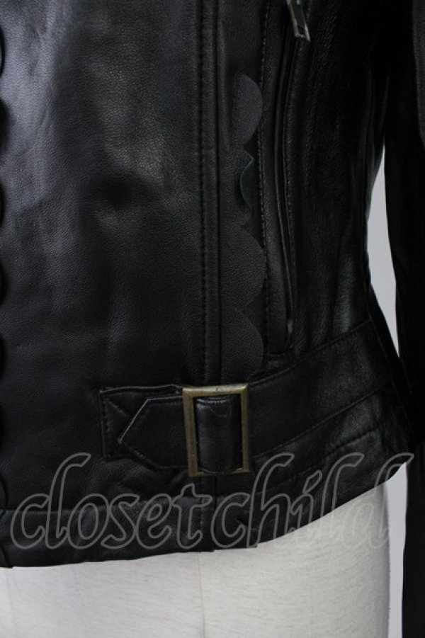 画像7: Emily Temple cute / ラムレザースカラップブルゾン  黒 T-26-02-18-019-ET-JA-SA-ZT (7)