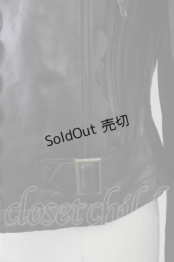 画像7: Emily Temple cute / ラムレザースカラップブルゾン  黒 T-26-02-18-019-ET-JA-SA-ZT510 (7)